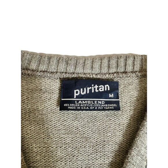Puritan Mens Medium Lamblend Grey Sweater - Picture 3 of 6